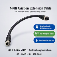 Câble d'extension HYF 5 mètres 4 broches pour surveillance des systèmes de câblage des bus, taxis, fret et trains - Ventes Flash