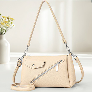 2026 Popular Women's PU <b>Square</b> Shape Zipper Closure Tassel Multifunctional Shoulder Tote Bag Polyester Lining for Daily Matching - Product Image 3