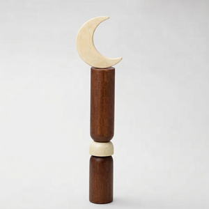 Sculpture décorative en bois en forme de croissant de lune, décoration islamique pour la maison, Ramadan Mubarak, ornement de table musulman, décoration artisanale de luxe - Product Image 1