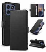 Étui portefeuille de luxe en PU Yunubeyii pour Motorola Edge 60/60 Fusion [Blocage RFID] [Magnétique] [Emplacement pour cartes] [Support] [Noir]