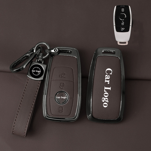 Étui de <span class=keywords><strong>protection</strong></span> pour clé de voiture en alliage de zinc et cuir de haute qualité, personnalisable avec logo, pour clé <span class=keywords><strong>Mercedes</strong></span> Benz - Product Image 3