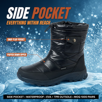 Bottes d'hiver décontractées et chaudes pour femmes, antidérapantes, avec poche latérale, en métal, pour l'extérieur, style OEM