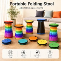 Tabouret pliant rond en plastique télescopique pour fêtes, pique-niques et événements festifs en extérieur – Idéal pour des moments de plaisir en famille