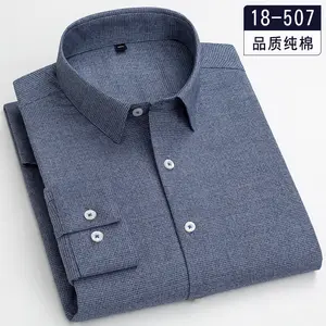 Ropa de gran tamaño en blanco de alta calidad, camisas de manga larga de algodón a cuadros para hombre, vestido de trabajo barato, Camiseta de algodón para hombre