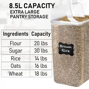 Thêm thực phẩm lớn ngũ cốc container lưu trữ với nắp đậy kín 2 cái 8.5L tối đa hóa không gian lưu trữ cho bột đường gạo - Product Image 6