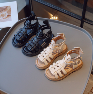 Sandales d'été montantes pour filles, nouvelle mode, chaussures de plage antidérapantes pour enfants, sandales plates à bout ouvert pour enfants - Product Image 5