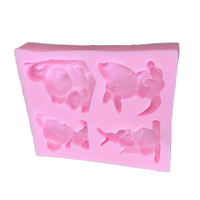 Moules à gâteau en silicone DIY, forme rectangulaire 3D, 4 motifs différents, animaux exclusifs d'Australie : kangourou, koala, wombat