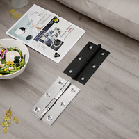 Engsel Pintu Tersembunyi Stainless Steel 6 Lubang Bukaan 180 Derajat Desain Minimalis Warna Sesuai Pesanan Untuk Kamar Mandi (Satu Pasang)