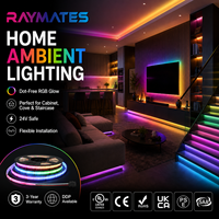 Tira de Luces LED RGB COB SPI de 420 LED Raymates, 10 W, PCB de 10 mm, DC24 V, Tira de Luces LED COB Direccionables UL