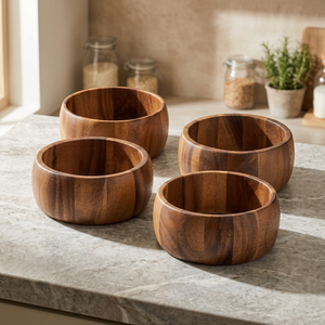 Bols gigognes légers en bois d'olivier faits à la main, style rustique moderne, décoration de cuisine, cadeau de pendaison de crémaillère ou pour chef - Product Image 3