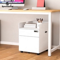 Meuble de bureau de style nordique SpaceUnited, station de travail, rangement, armoire à dossiers en acier à deux tiroirs pour la maison