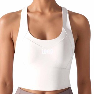 Top Deportivo Corto para Mujer, con Logotipo Personalizado OEM, Transpirable, Ligero, con <span class=keywords><strong>Tirantes</strong></span> Cruzados en la <span class=keywords><strong>Espalda</strong></span> y <span class=keywords><strong>Escote</strong></span> Redondo - Product Image 1