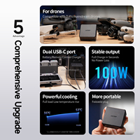 Chargeur rapide LKTOP 100W GaN compatible avec les drones DJI Mini 5 Pro Air 3 et Air 3S