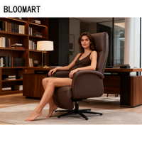 Fauteuil inclinable électrique en cuir à gravité zéro avec 3 moteurs Appui-tête manuel Canapé-salon confortable pour la relaxation au bureau