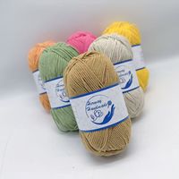 Fil à crocheter en coton peigné 5 brins 100g, fil mélangé moyen-épais pour la confection de poupées, bouquets de fleurs, tricot et tissage