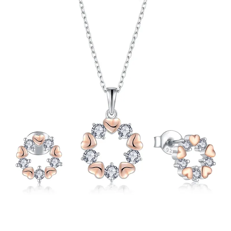 2024 nouveaux bijoux personnalisés pour femmes 925 à la mode zircons collier bijoux coréen diamant vintage pour boucles d'oreilles colliers ensembles