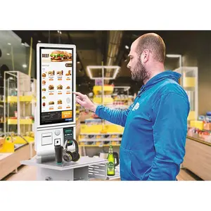 24 27 32 Order Touch Screen POS System Self Pay Self Service Payment Order Kiosk for Mcdonald KFC Restaurant Manufactures