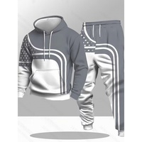 Setelan Training Pria 3D Print Dua Potong Hoodie dan Celana Jogger 220g Poliester Musim Semi Pemasok OEM ODM