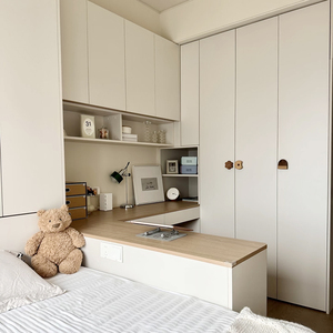 Set Letto Tatami Multifunzionale Salvaspazio, Arredamento Completo per Camera da Letto con Armadio e Scrivania per Camera da Letto e Stanza dei Bambini - Product Image 1