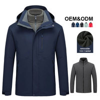 Veste Extérieure Détachable 3 en 1 pour Hommes avec Logo Personnalisé, Coupe-Vent, Imperméable, Softshell, pour Chasse, Randonnée et Montagne, Manteau de Pluie d'Hiver