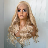 Perruque Lace Front 13*4 en Fibre Synthétique Haute Température, Sans Colle, Dentelle Transparente, Fibres Résistantes à la Chaleur, Ondulation Water Wave, Densité 180%