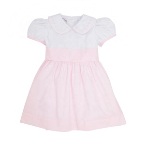 Vestito Estivo Rosa per Bambine con Colletto Peter Pan, Stampa Vintage di Coniglietti, 100% Cotone - Product Image 6
