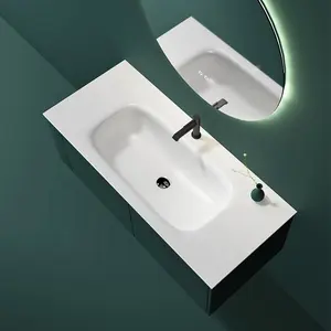 Rectangle Console Bathroom Sinks Wall Hung Wash Basin Wall Vanity Ceramic Wash Basin