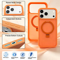 Coque de téléphone antichoc magnétique en TPU et PC avec support métallique rotatif à 360 degrés et chargement sans fil pour iPhone 18 17 16 15 14 Pro Max