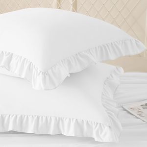 Housse de coussin carrée blanche à volants, la plus vendue par le fabricant, résistante aux plis, disponible en couleurs personnalisées - Product Image 4