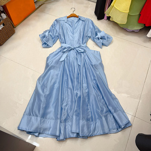 <span class=keywords><strong>Robe</strong></span> Midi Unie Décontractée <span class=keywords><strong>pour</strong></span> Femme, <span class=keywords><strong>Taille</strong></span> <span class=keywords><strong>Haute</strong></span> Ample, Bleue et Jaune, avec Poches et <span class=keywords><strong>Ceinture</strong></span>, Idéale <span class=keywords><strong>pour</strong></span> les Fêtes - Vente en Gros Usine Printemps-Été - Product Image 2