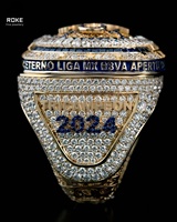 Bague de championnat Liga MX en or/platine 9K-18K, diamants pavés/canal/mosaïque de laboratoire/naturels - Certifiée IGI/GIA