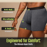 Caleçons longs pour hommes en Tencel Modal extensible avec ouverture frontale, confortables, personnalisables avec logo – Vente en gros