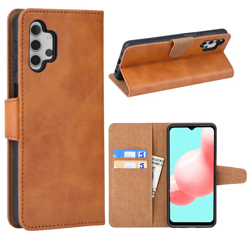 Laudtec Magnetic Flip Cover Leather Case Wallet Slim Book Covers for Samsung Galaxy A32 5G