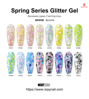 OEM/ODM Designer Spring Series Professional Nail Art UV Long Lasting Super Sparkly Glitter Gel Liquid Bottle
