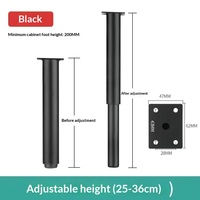 Pieds de support télescopiques réglables en acier pour armoires, lits, meubles TV, tables, bars et comptoirs