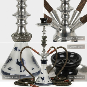 Nouvel ensemble créatif de chicha arabe à 2, 3 ou 4 tuyaux en acrylique - Product Image 4