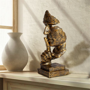 Estatua de Resina 'El Silencio es Oro', Escultura Abstracta Nórdica, Figurita Decorativa para el Hogar, Arte Moderno, Oficina, Escritorio, Regalo de Inauguración de Casa 2020 - Product Image 2