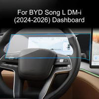 Protection d'écran en verre trempé HD 9H 2.5D anti-statique et résistante aux rayures pour tableau de bord GPS de voiture BYD Song L DM-i 2024-2026