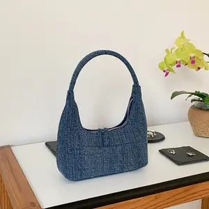 2023 Neue Winter Style Mode Denim Seite Umhängetasche Achsel Tasche klassische Denim Einkaufstasche für Frauen