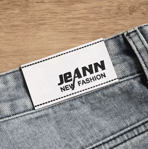 Chic jeans da TAG chung chung da trắng nhãn tùy chỉnh quần áo giày mũ quần da logo tùy chỉnh vật liệu có thể giặt - Product Image 1