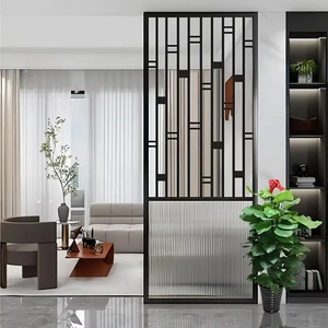 Separadores DE PANTALLA DE PRIVACIDAD DE <span class=keywords><strong>Metal</strong></span> de partición de acero inoxidable para oficinas de comedor de los Emiratos Árabes Unidos áreas de trabajo Panel de divisores de restaurante de vidrio - Product Image 6