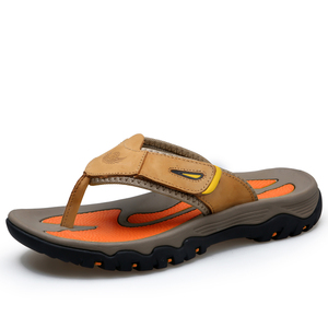 Pantuflas <span class=keywords><strong>de</strong></span> Lujo <span class=keywords><strong>de</strong></span> Cuero <span class=keywords><strong>de</strong></span> Vaca <span class=keywords><strong>de</strong></span> Suministro Directo <span class=keywords><strong>de</strong></span> Fábrica para Hombre con LOGO Personalizado para Exteriores y Verano <span class=keywords><strong>Chanclas</strong></span> <span class=keywords><strong>de</strong></span> Cuero - Product Image 4