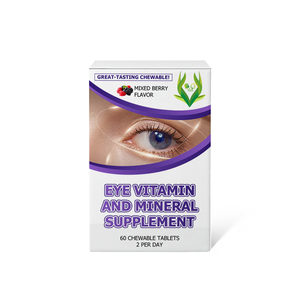 Complément alimentaire personnalisé pour les yeux, vitamines et minéraux, comprimés à croquer, soutien à la santé oculaire, fonction immunitaire, saveur de fruits rouges mélangés, pour adultes - Product Image 1