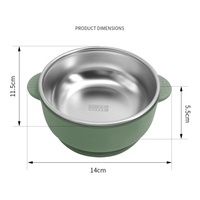 Bol pour bébé en acier inoxydable Bol en silicone pour bébé Nouveaux coffrets cadeaux Vaisselle d'entraînement avec logo imprimé sans Bpa Assiette pour bébé Bavoirs Ensemble d'alimentation