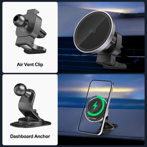 15W 3 in 1 caricatore senza fili a magnete forte per auto cruscotto porta bocchettone per iPhone <span class=keywords><strong>Samsung</strong></span> QI Smartphone universale - Product Image 3