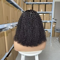 Perruques bandeau en gros, cheveux humains naturels, couleur naturelle, qualité 14A, bouclés Jerry, franges, densité 250%, cheveux de bébé, adaptées aux personnes noires