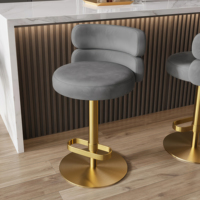 Chaise de bar pivotante réglable en acier inoxydable de luxe avec dossier rotatif - Utilisation commerciale moderne pour salle à manger, salon, maison, hôtel