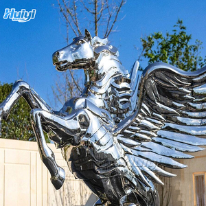 Outdoor Park Dekoration Modern Style Metall Tiers tatue Lebensgröße Edelstahl Springpferd Skulptur - Product Image 2