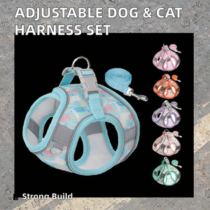 調節可能な屋外ペットアクセサリーセット高級シンプル犬用ハーネススポーツベストリードウォーキングロープ高級猫子犬用 - Product Image 2