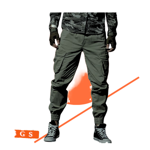 Zipper Fly Mid Waist <b>Elastic</b> Lightweight Men's Cargo Pants with Large-Capacity Pockets for Business <b>Work</b> - Product Image 2